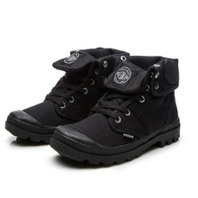 Load image into Gallery viewer, Lace Up High Solid Sneakers