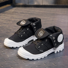 Load image into Gallery viewer, Lace Up High Solid Sneakers